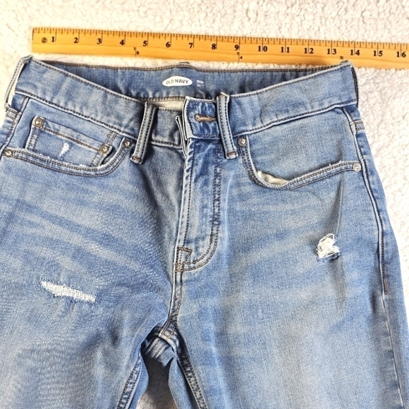 Old Navy Men's Slim Fit Medium Wash Rip and Repair Design Size 29x30 - Picture 2 of 7